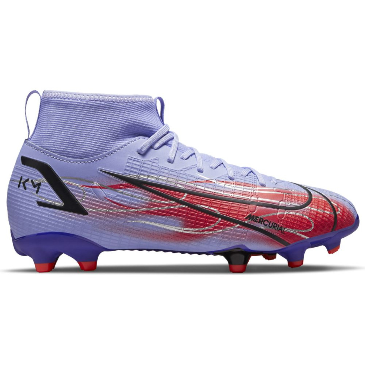 Nike Mercurial Superfly 8 Academy KM Gras / Kunstgras Voetbalschoenen (MG)  Kids Lichtpaars Zilver - Voetbalshop.be