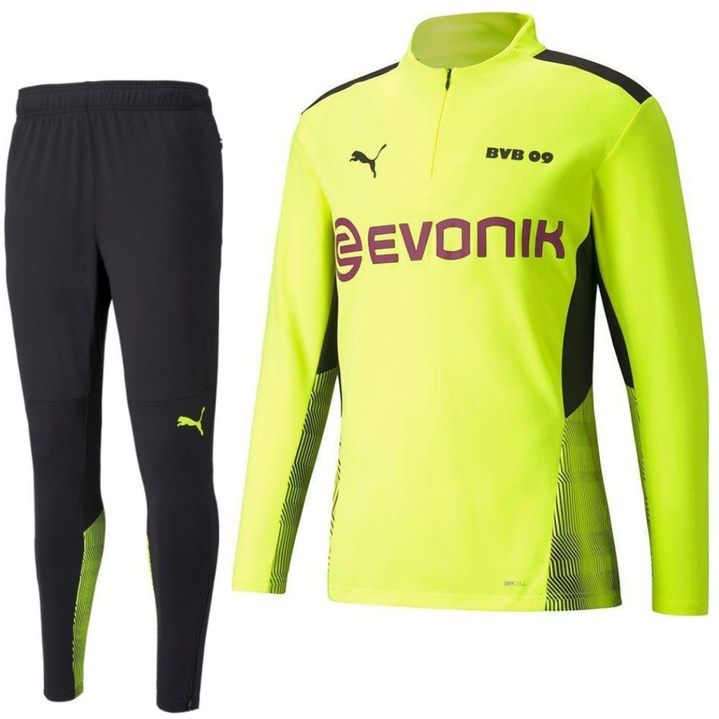 PUMA Borussia Dortmund 1/4 Zip Survêtement 2021-2022 Geel Zwart