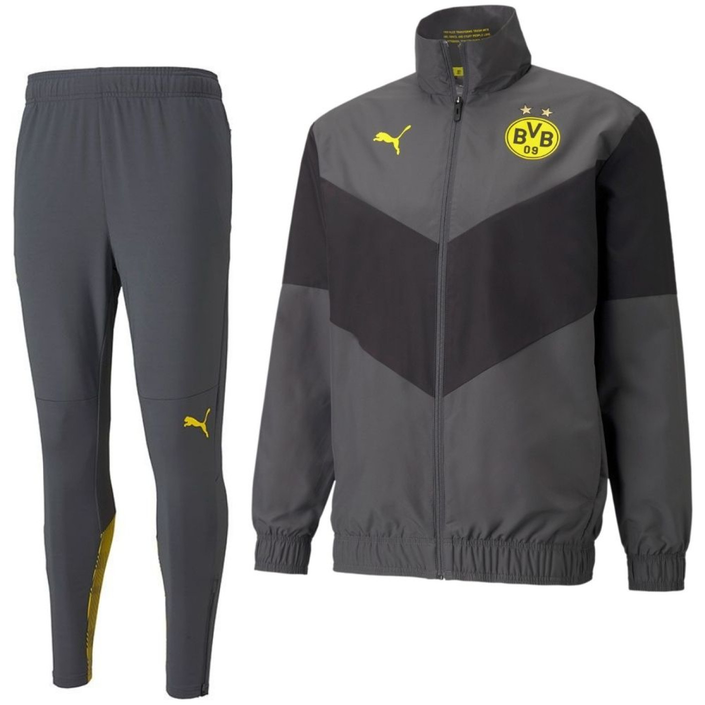 Survêtement avant match PUMA Borussia Dortmund 2021-2022 Gris foncé