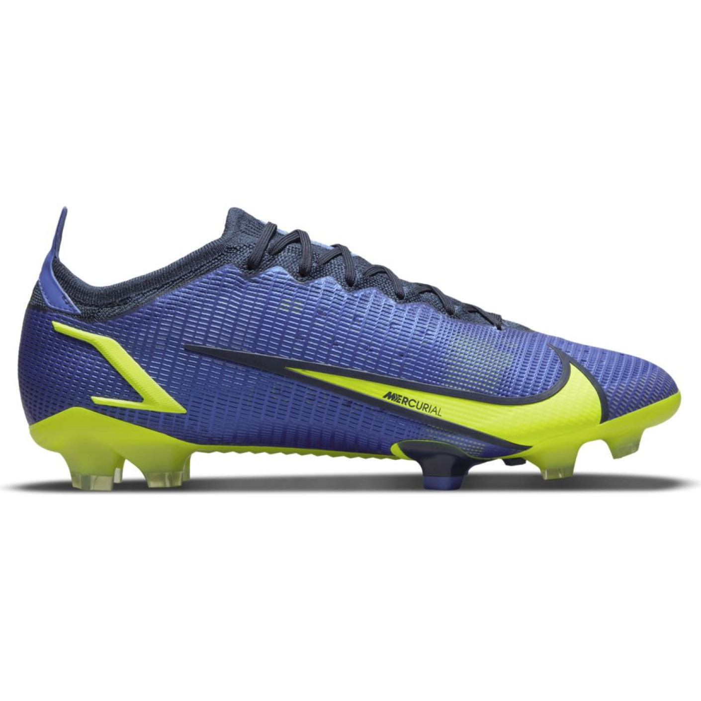 Nike Mercurial Vapor 14 Elite Gazon Naturel Chaussures de Foot (FG) Bleu Jaune Noir