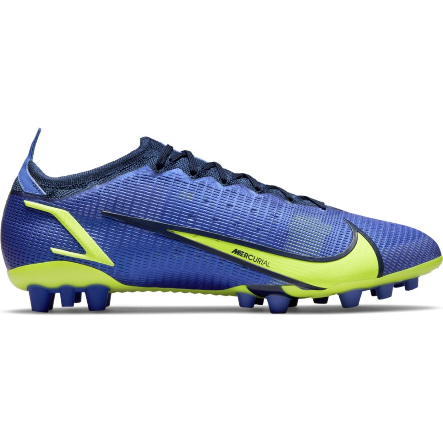 Nike Mercurial Vapor 14 Elite Gazon Artificiel Chaussures de Foot (AG) Bleu Jaune Noir