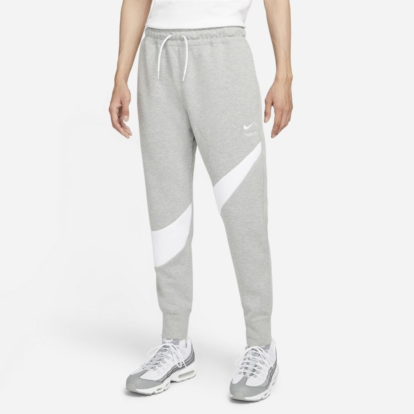 Nike Sportswear Tech Fleece Pantalon Jogging Swoosh Gris Blanc Voetbalshop.be