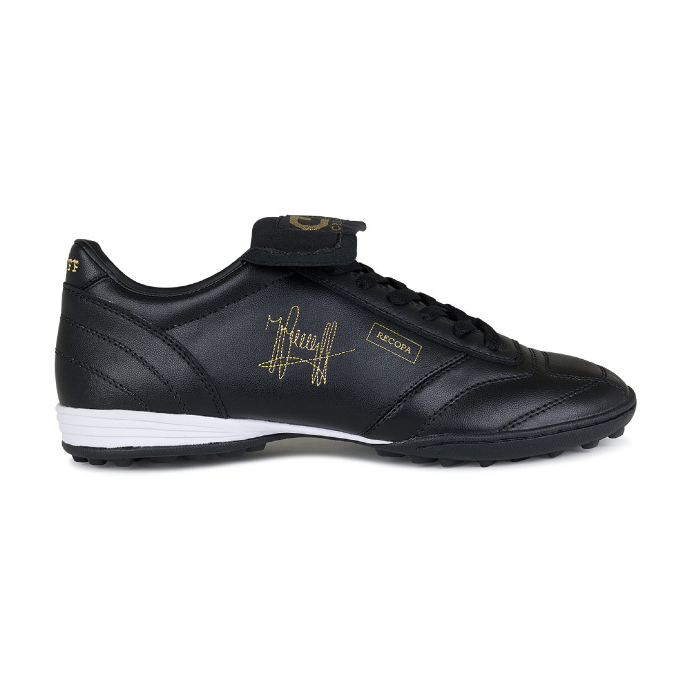 Chaussures de football Cruyff Retro Turf (TF) noires dorées