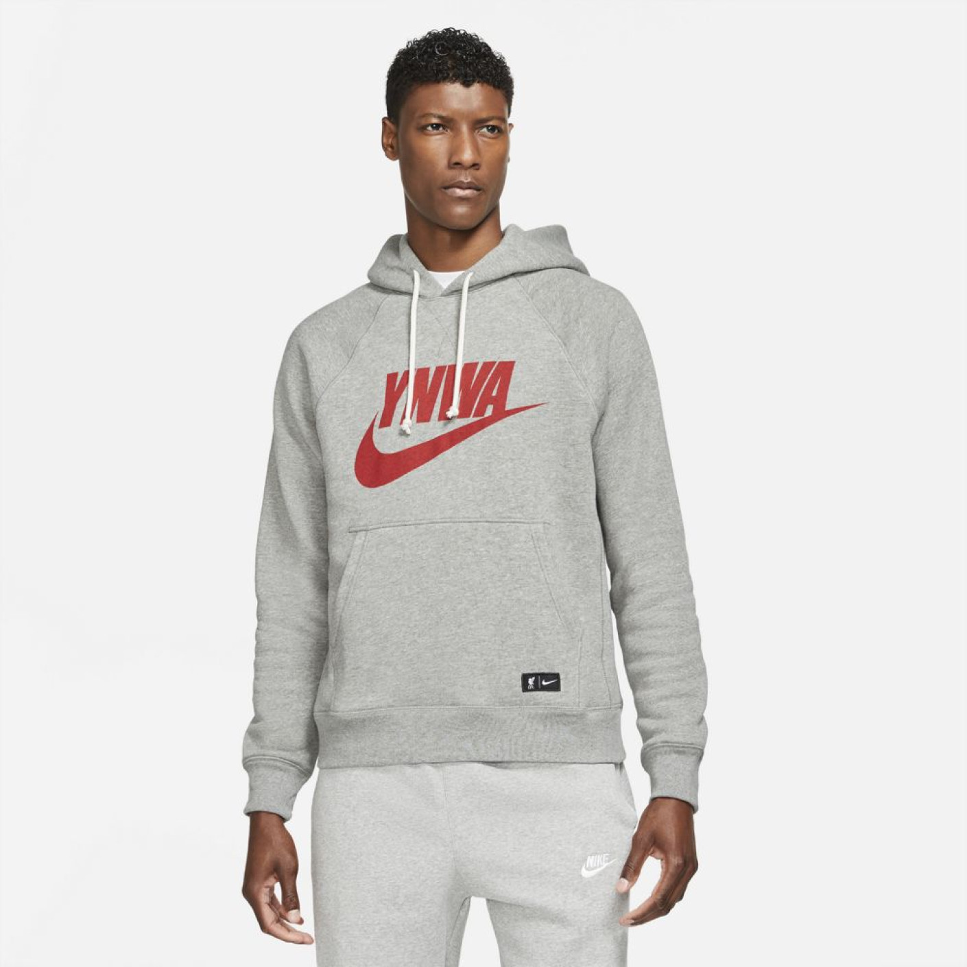 Nike Liverpool Heritage Sweat a Capuche Hoodie 2021 2022 Gris Fonce Rouge Voetbalshop.be