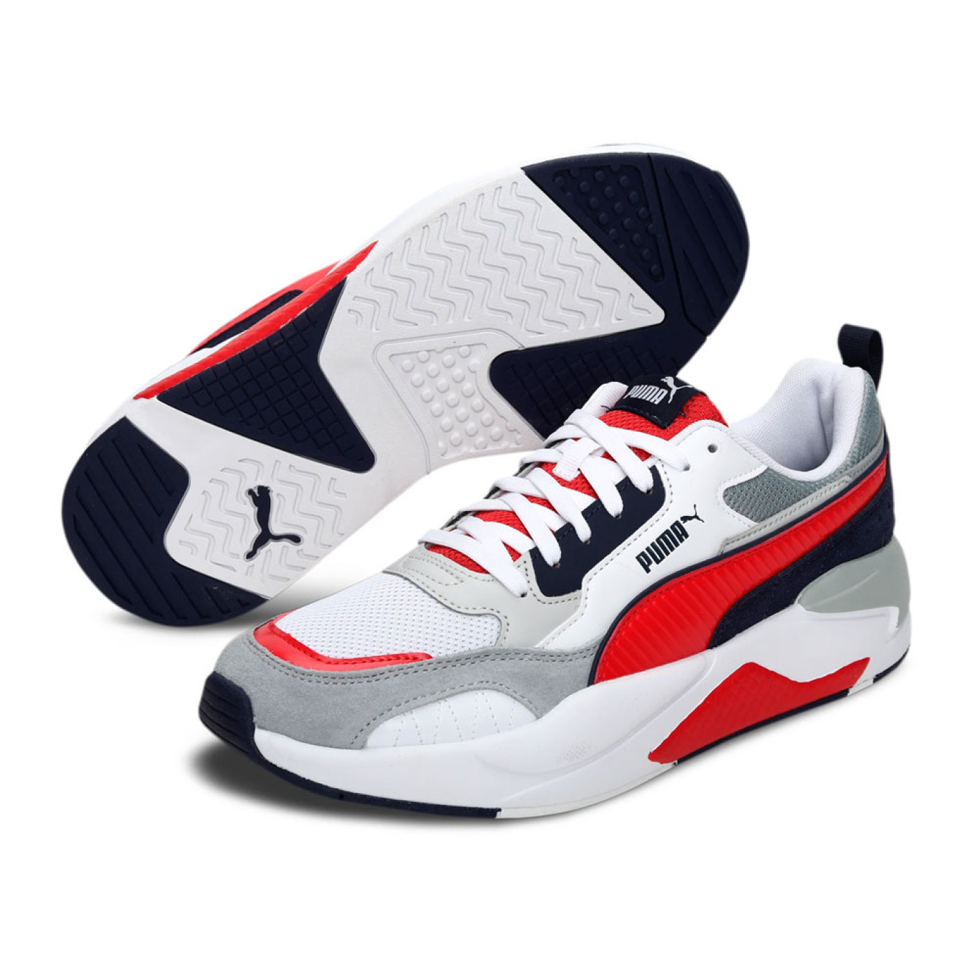 PUMA X-Ray 2 Square Sneakers SD Wit Rood Blauw