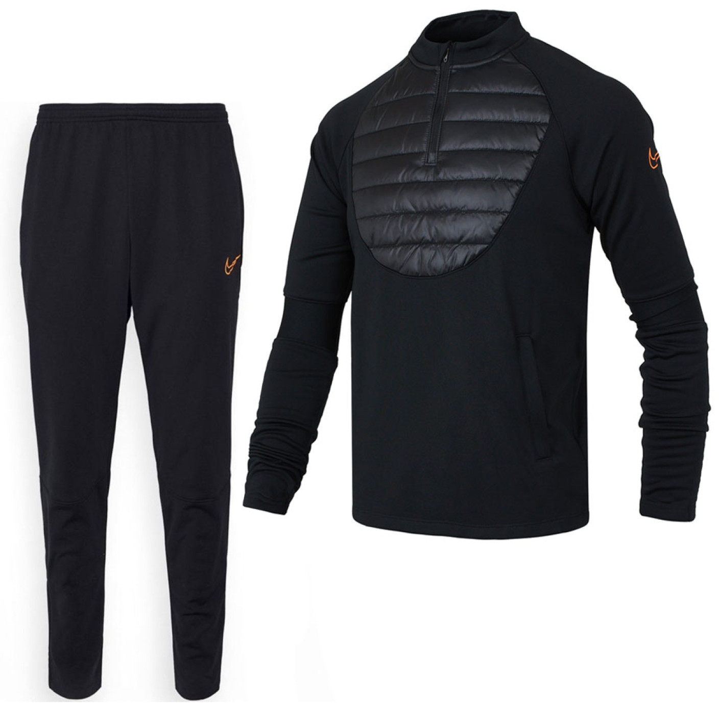 Nike Academy Therma Trainingspak Winter Warrior Kids Zwart Oranje