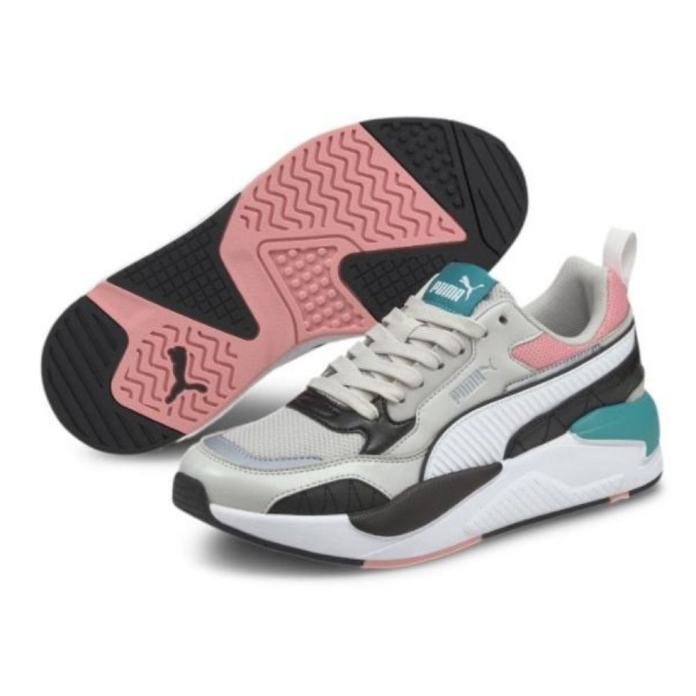 PUMA X-Ray 2 Square Dames Sneakers Grijs Wit Roze Zwart