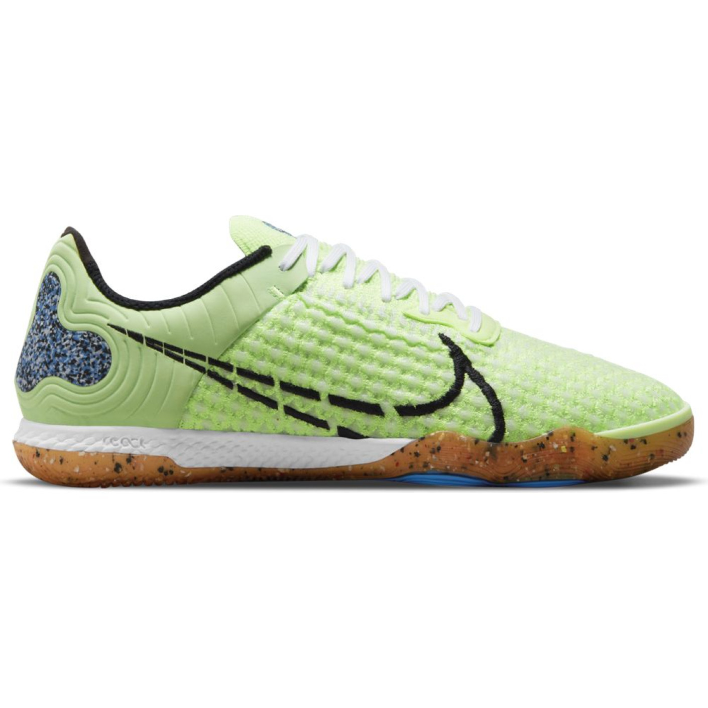 Nike React Gato Chaussures de Football En Salle (IN) Lime Noir Blanc Bleu