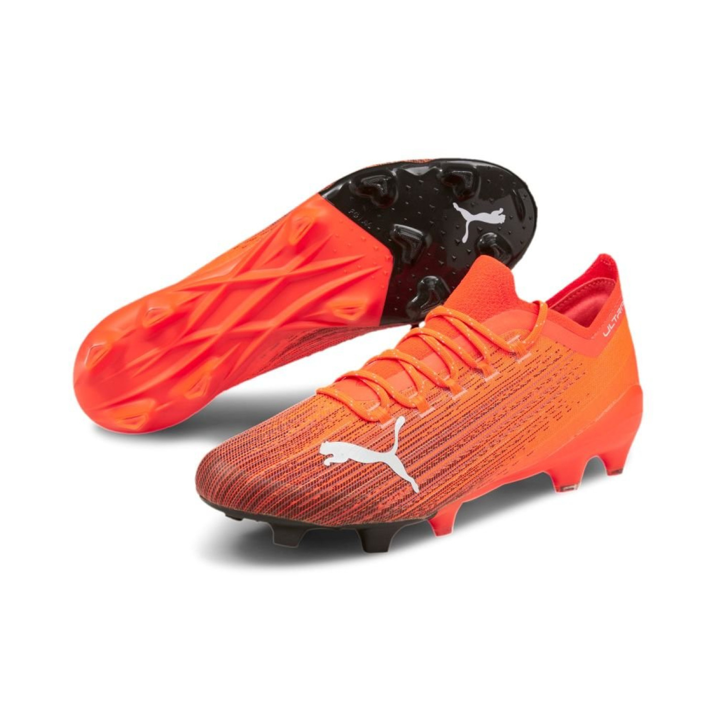PUMA ULTRA 1.1 Gazon Naturel / Gazon Artificiel Chaussures de Foot (MG) Orange Noir