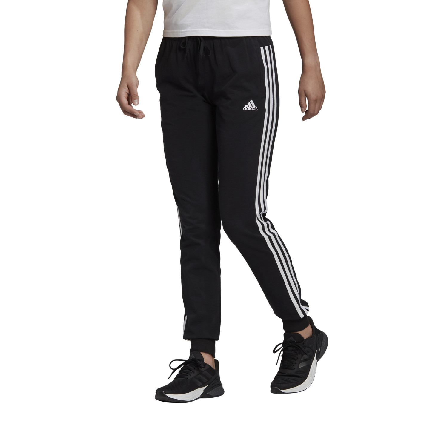 Pantalon d'entraînement adidas Essentials 3-Stripes Femme Noir Blanc