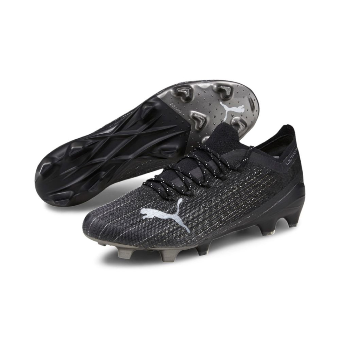 PUMA ULTRA 1.1 Gras / Kunstgras Voetbalschoenen (MG) Zwart Donkergrijs -  Voetbalshop.be