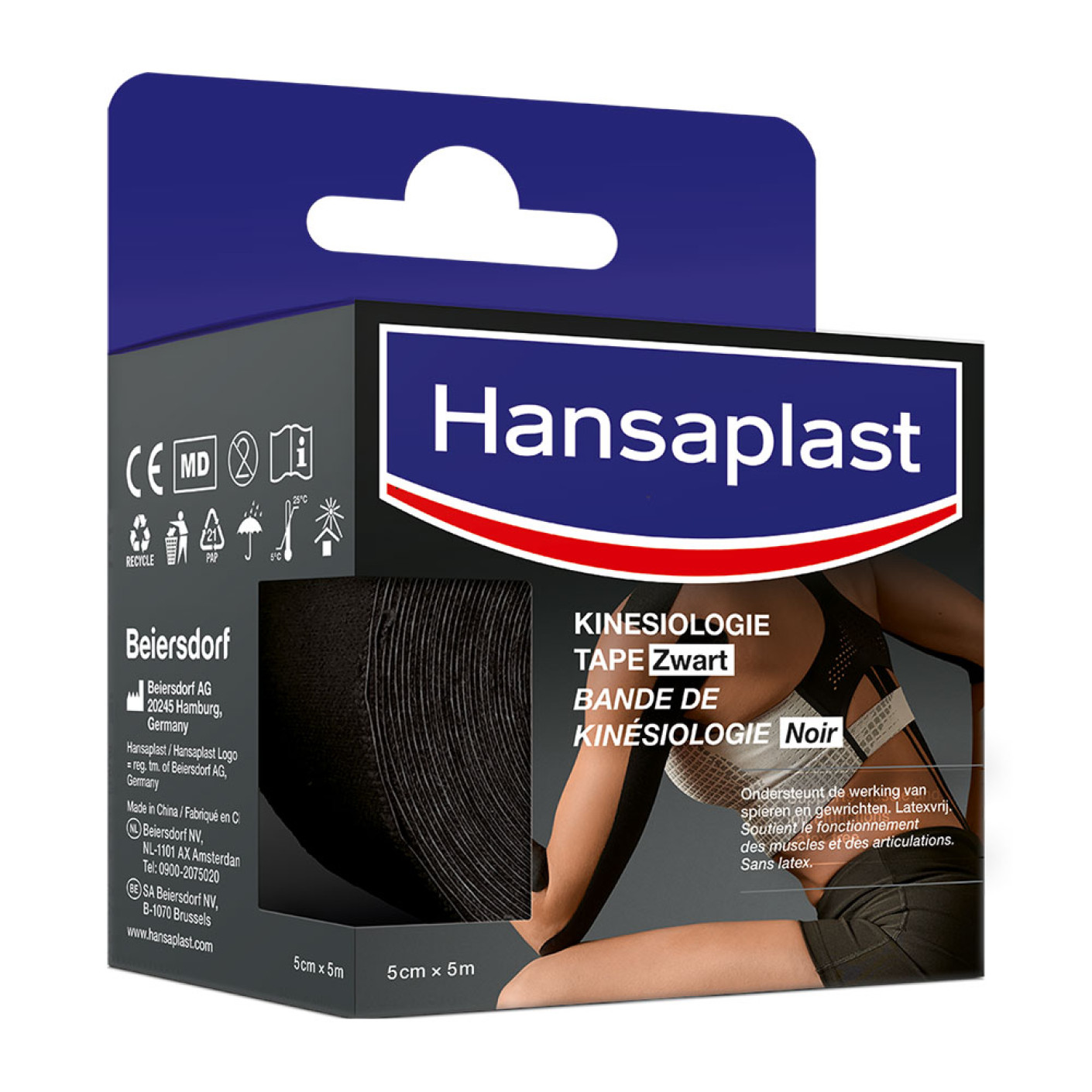 Bande de kinésiologie Hansaplast Noir 5 cm x 5 m