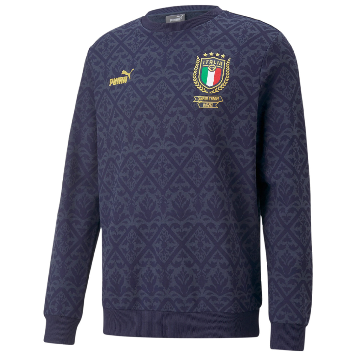 PUMA Italië Graphic Winner Crew Sweater Donkerblauw