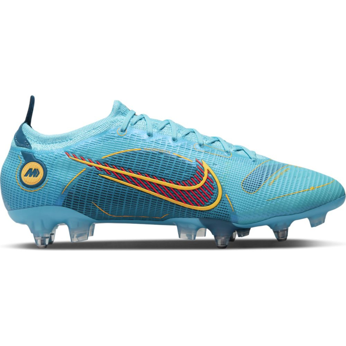 Nike Mercurial Vapor 14 Elite Crampons Vissés Chaussures de Foot (SG) Anti-Clog Bleu Orange