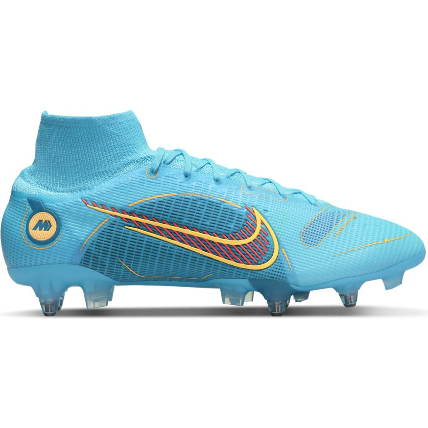 Nike Mercurial Superfly 8 Elite Crampons Vissés Chaussures de Foot (SG) Anti-Clog Bleu Orange