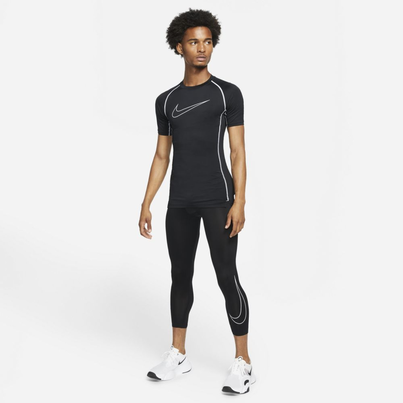 Nike Pro Dri FIT Ondershirt Korte Mouwen Zwart Voetbalshop.be