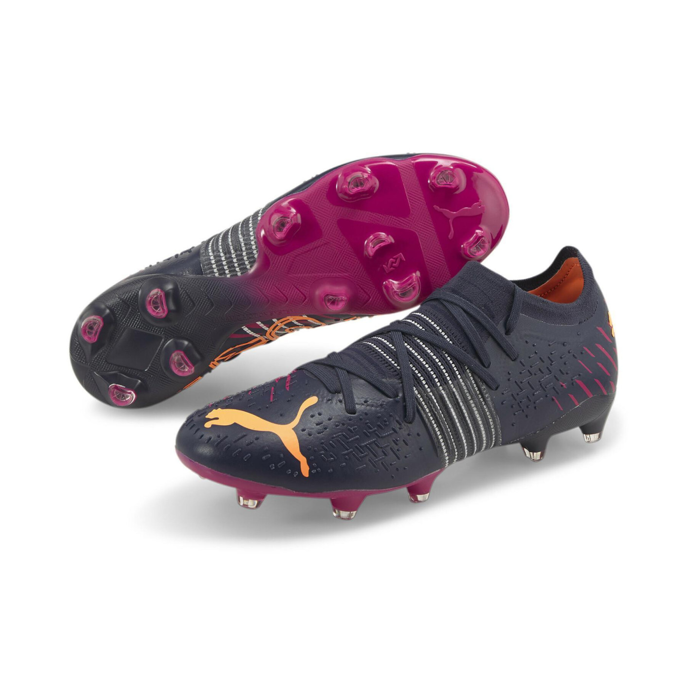 PUMA Future 2.2 Gras / Kunstgras Voetbalschoenen (MG) Donkerblauw Oranje Roze