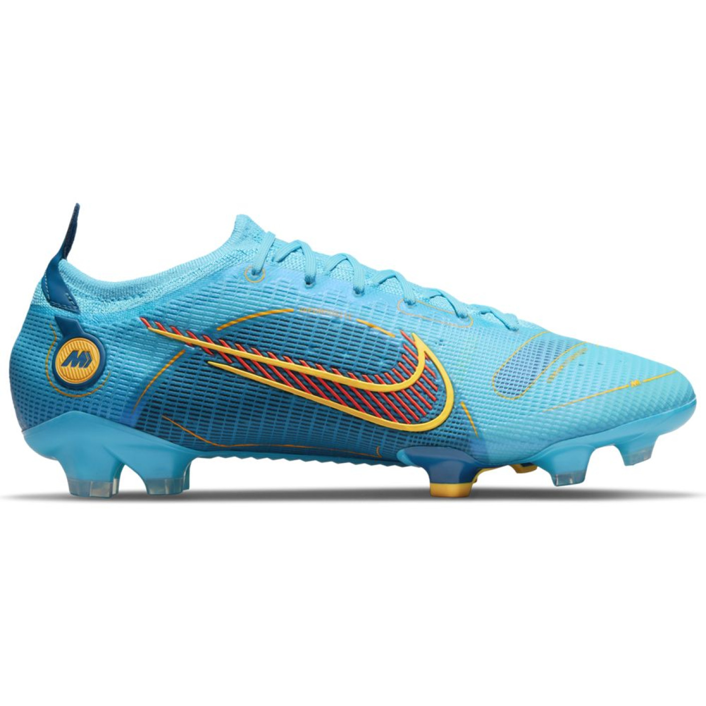 Nike Mercurial Vapor 14 Elite Gazon Naturel Chaussures de Foot (FG) Bleu Orange