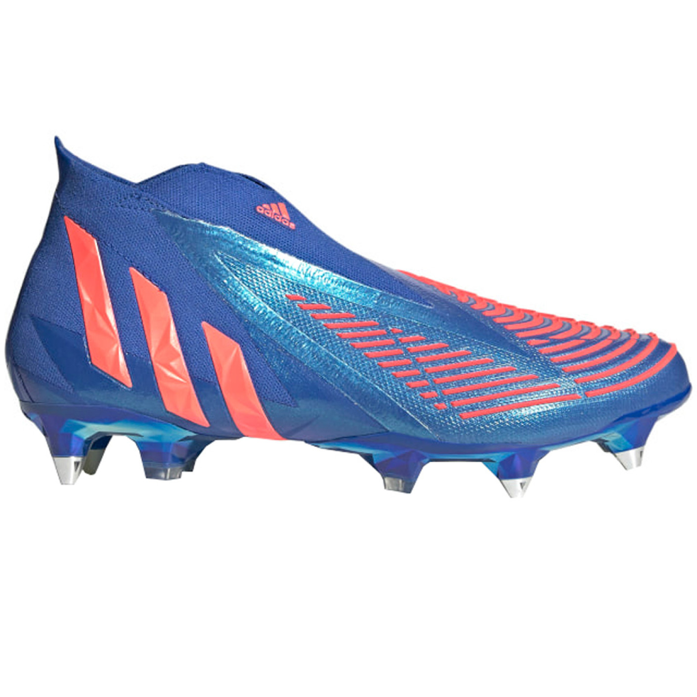 adidas Predator Edge+ Crampons Vissés Chaussures de Foot (SG) Bleu Rouge