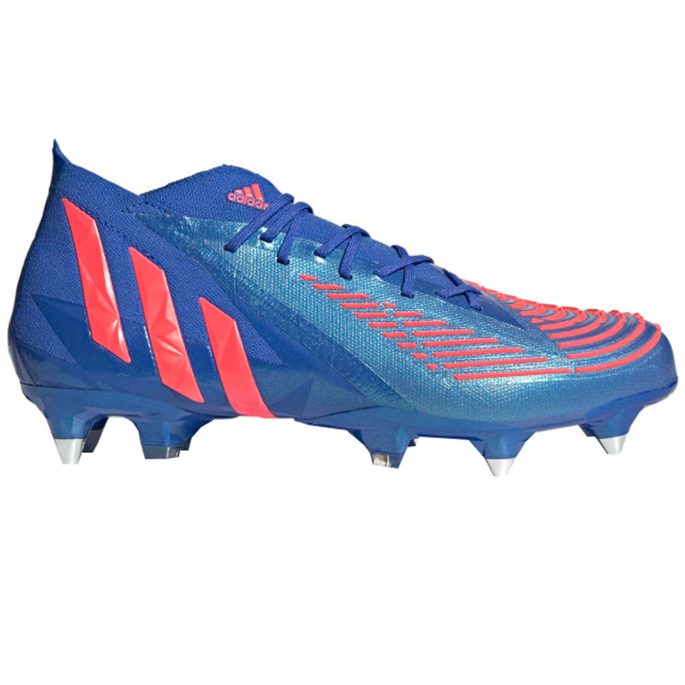 adidas Predator Edge.1 Crampons Vissés Chaussures de Foot (SG) Bleu Rouge