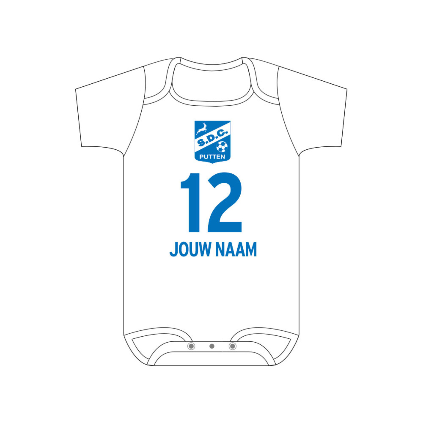 SDC Putten rompertje 62-68  gepersonaliseerd