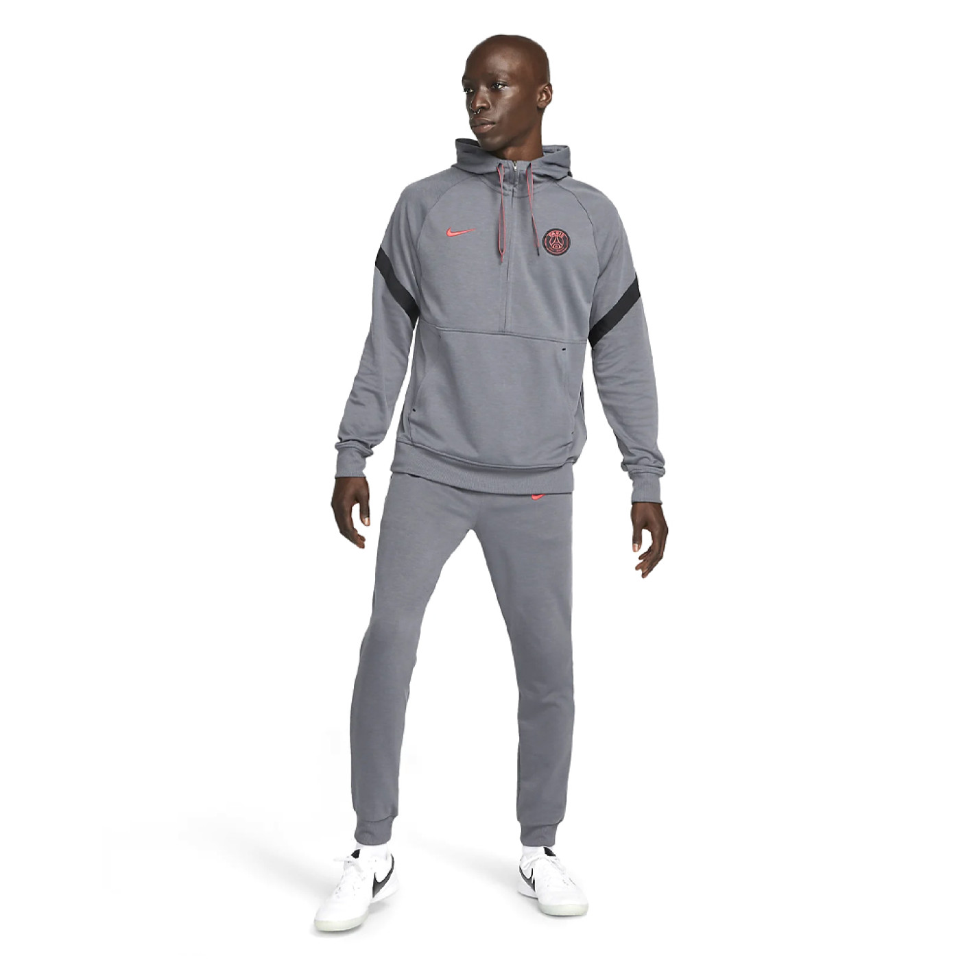 Nike Paris Saint Germain Travel Fleece Trainingspak 2021-2022 Grijs Rood Zwart