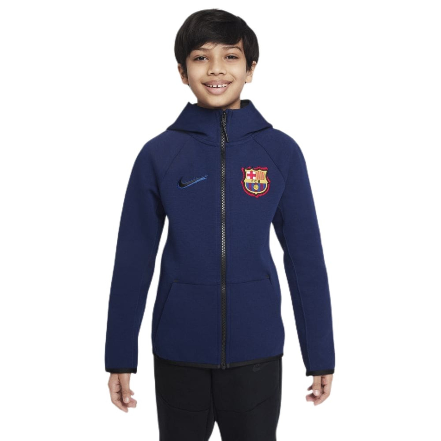 Nike FC Barcelona Tech Fleece Vest 2021-2022 Kids Donkerblauw Zwart