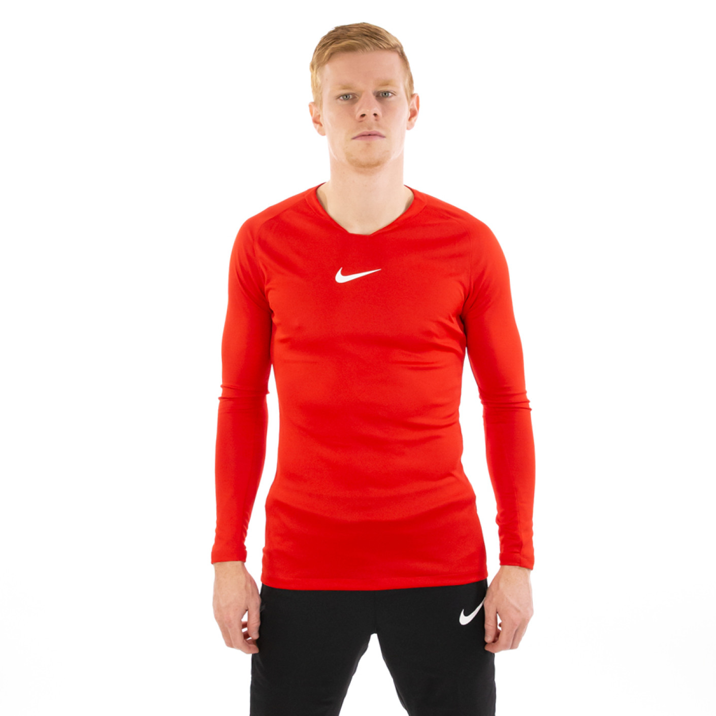 Nike Dri-FIT Park Sous-Maillot Manches Longues Rouge Blanc
