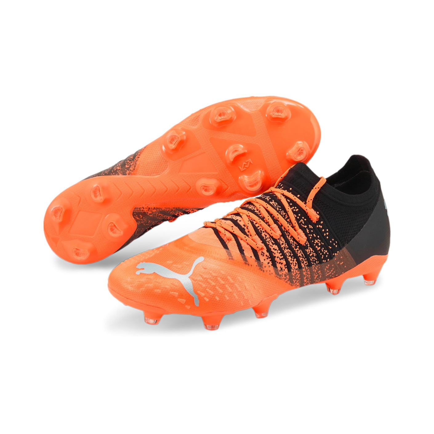 PUMA Future 2.3 Gazon Naturel / Gazon Artificiel Chaussures de Foot (MG) Orange Noir