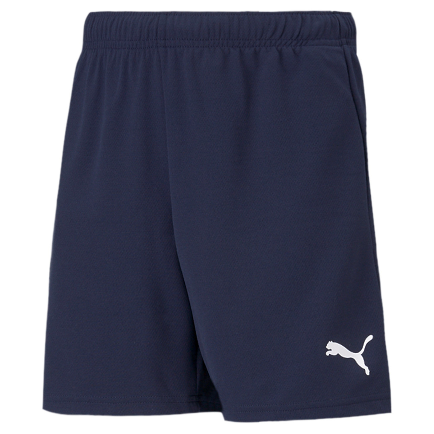 PUMA teamRISE Short Football Enfants Bleu Foncé Blanc