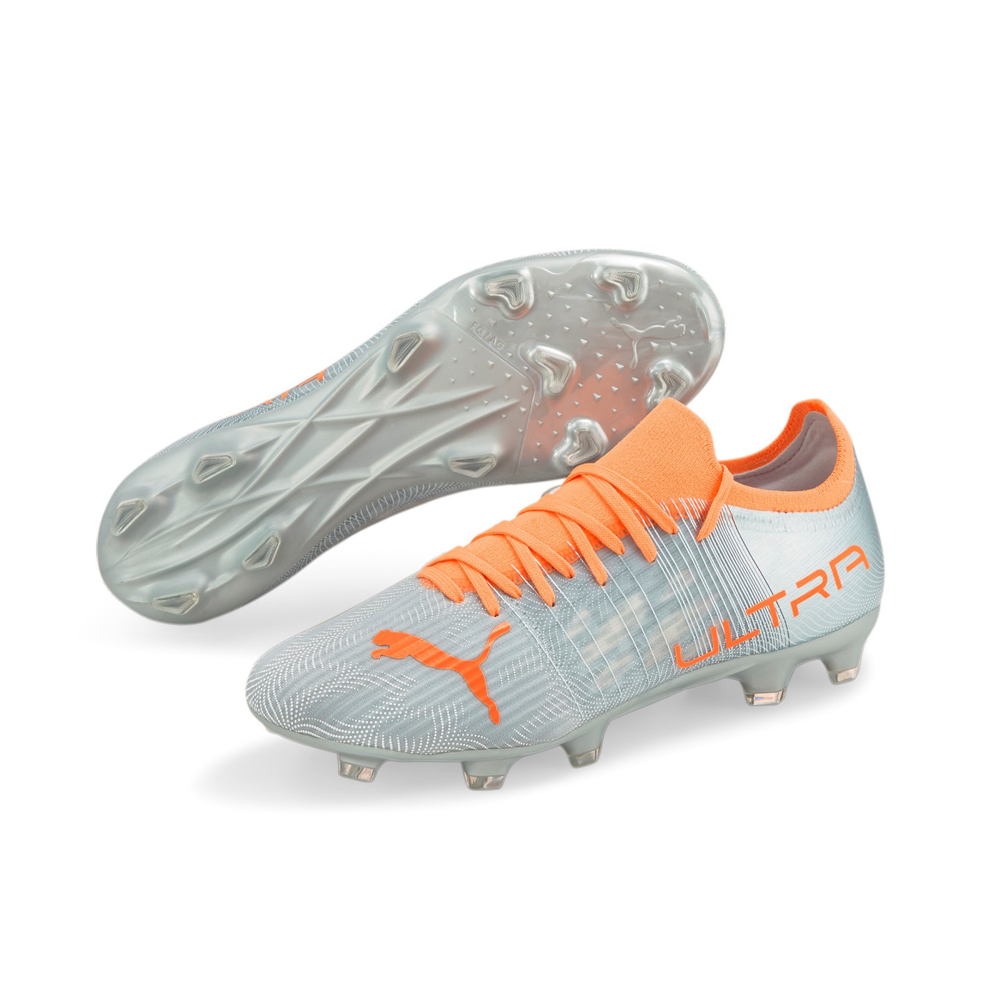 PUMA Ultra 3.4 Gras / Kunstgras Voetbalschoenen (MG) Zilver Oranje