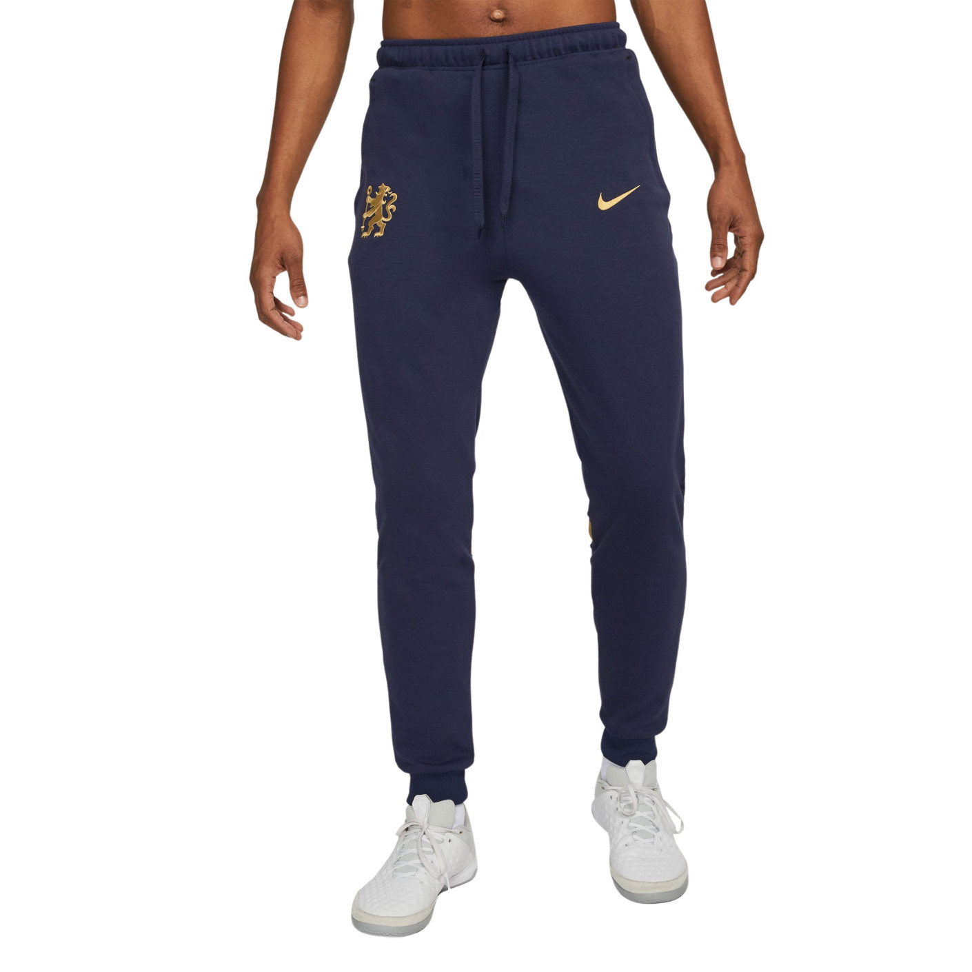 Nike Chelsea Travel Fleece Pantalon d'Entraînement 2021-2022 Bleu Foncé Or