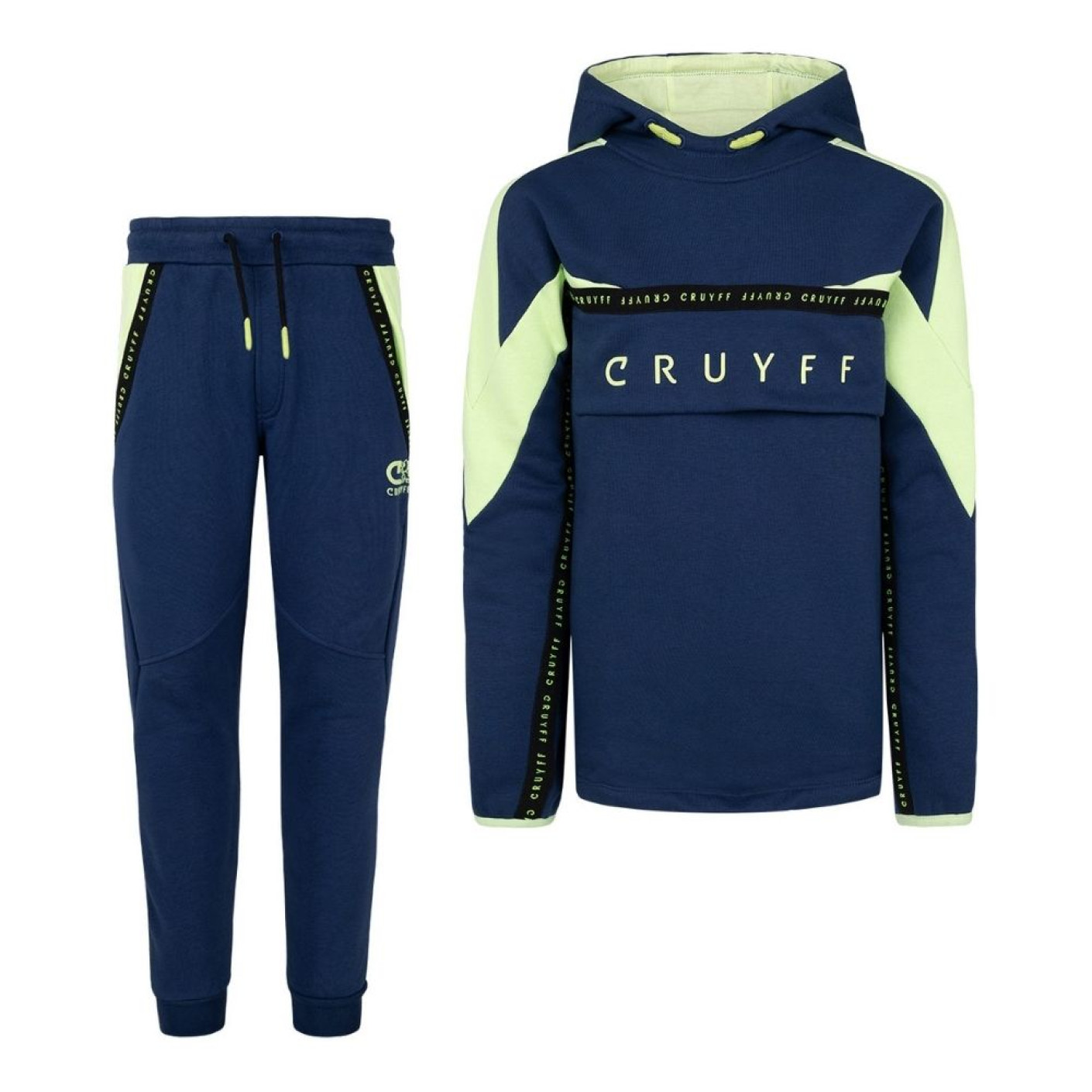 Cruyff Split Survêtement Enfants Bleu Foncé Jaune