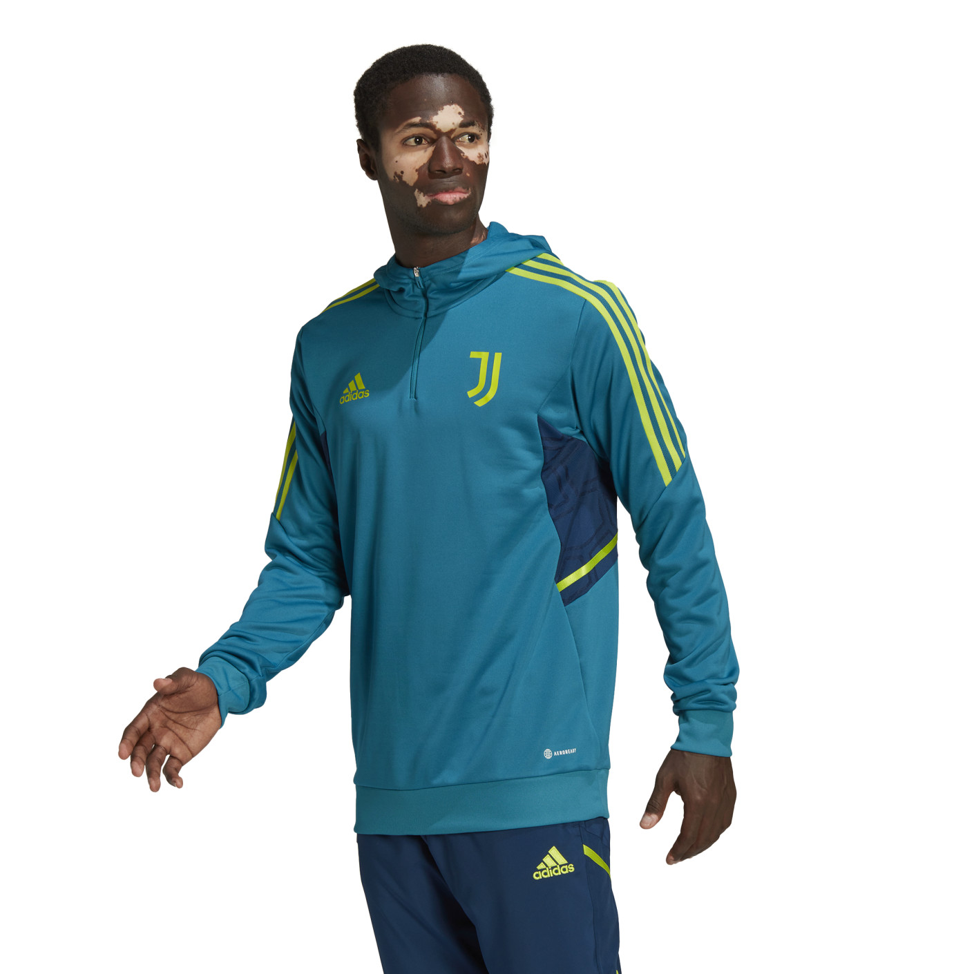adidas Juventus Track Hoodie Sweat à Capuche 2022-2023 Bleu Jaune