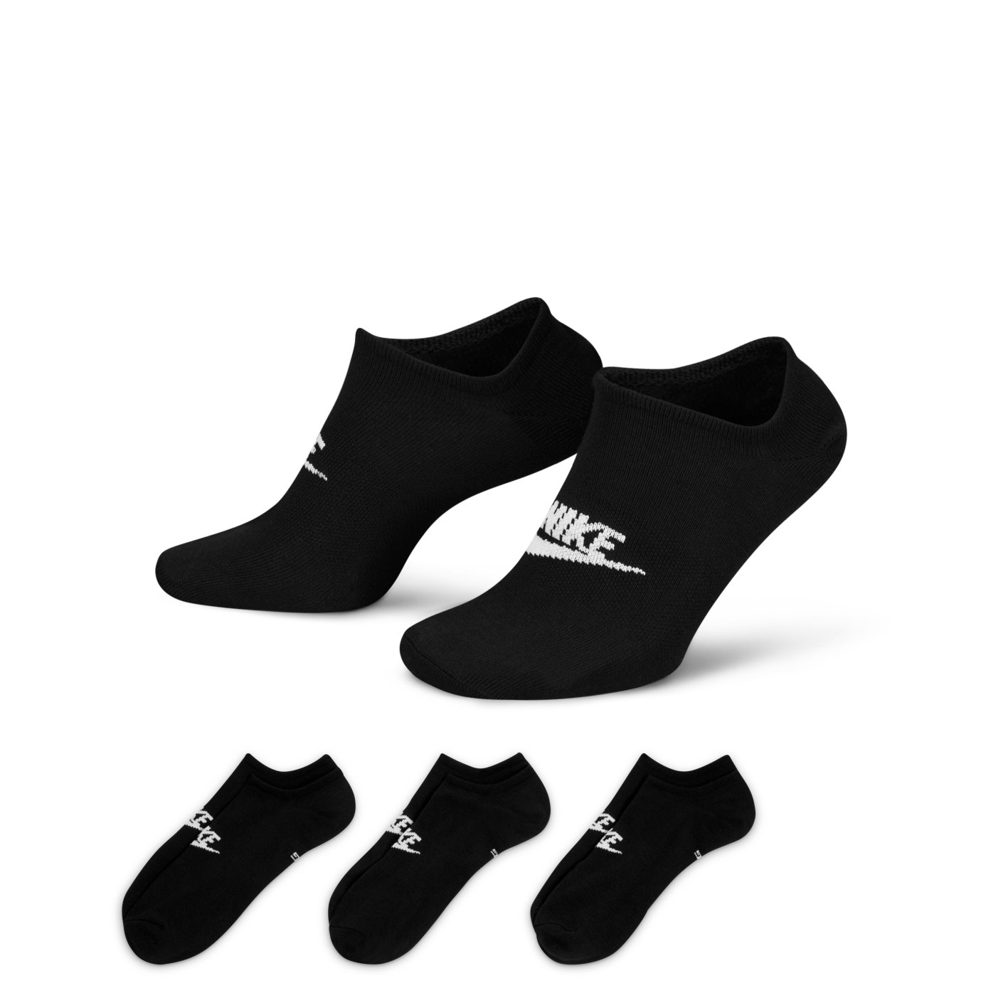 Nike NSW Chaussettes Baskets Lot 3-Pack Noir Blanc