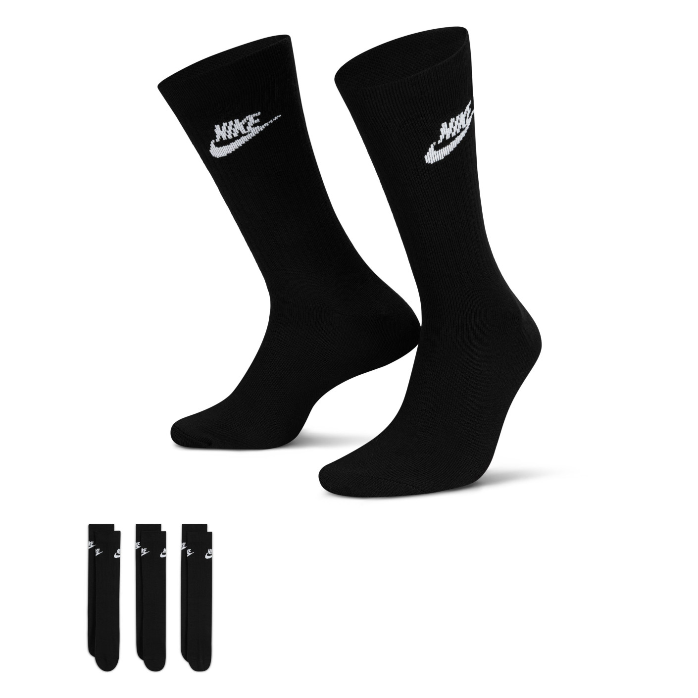 Nike NSW Chaussettes de Sport Lot 3-Pack Noir Blanc