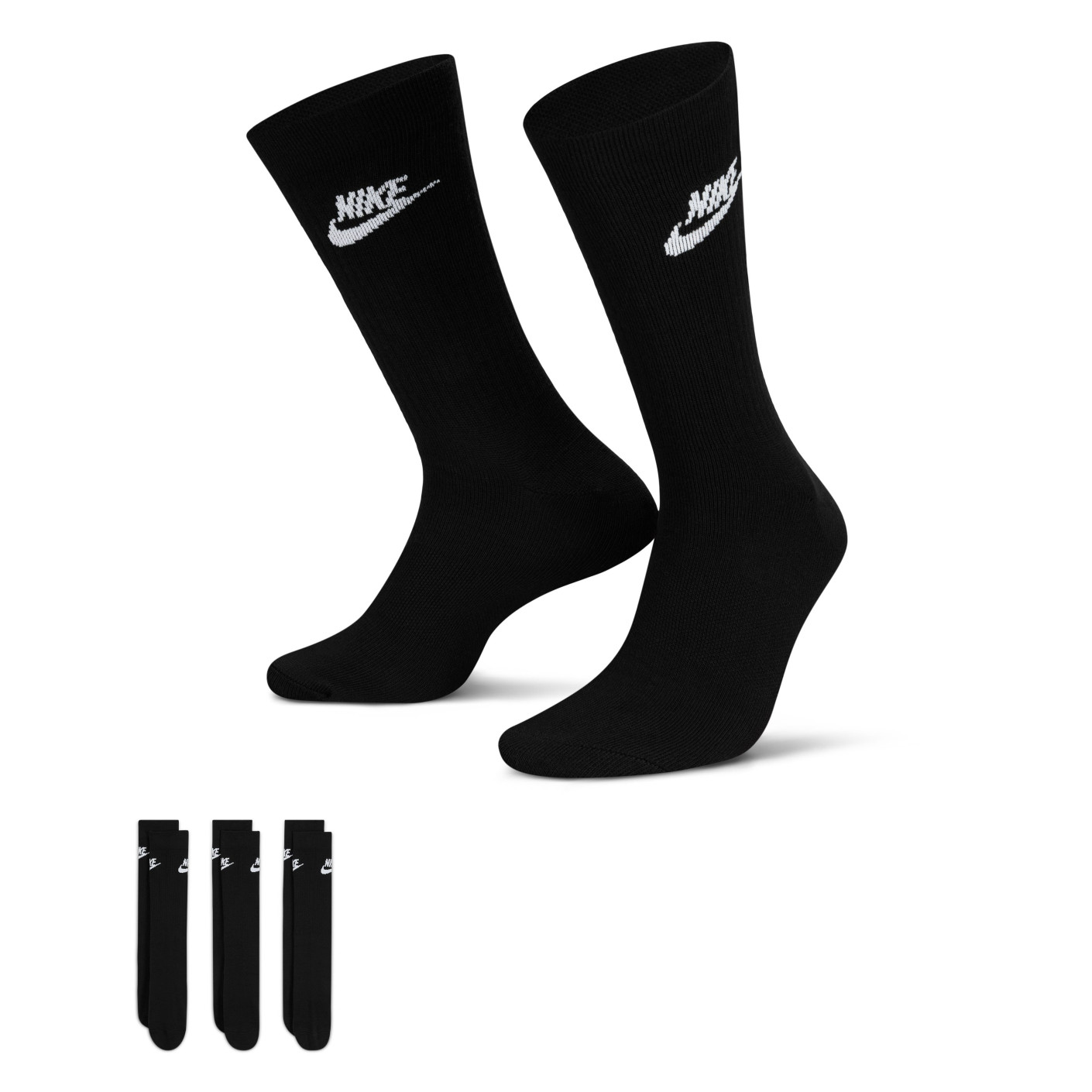 Nike NSW Sportsokken 3-Pack Zwart Wit