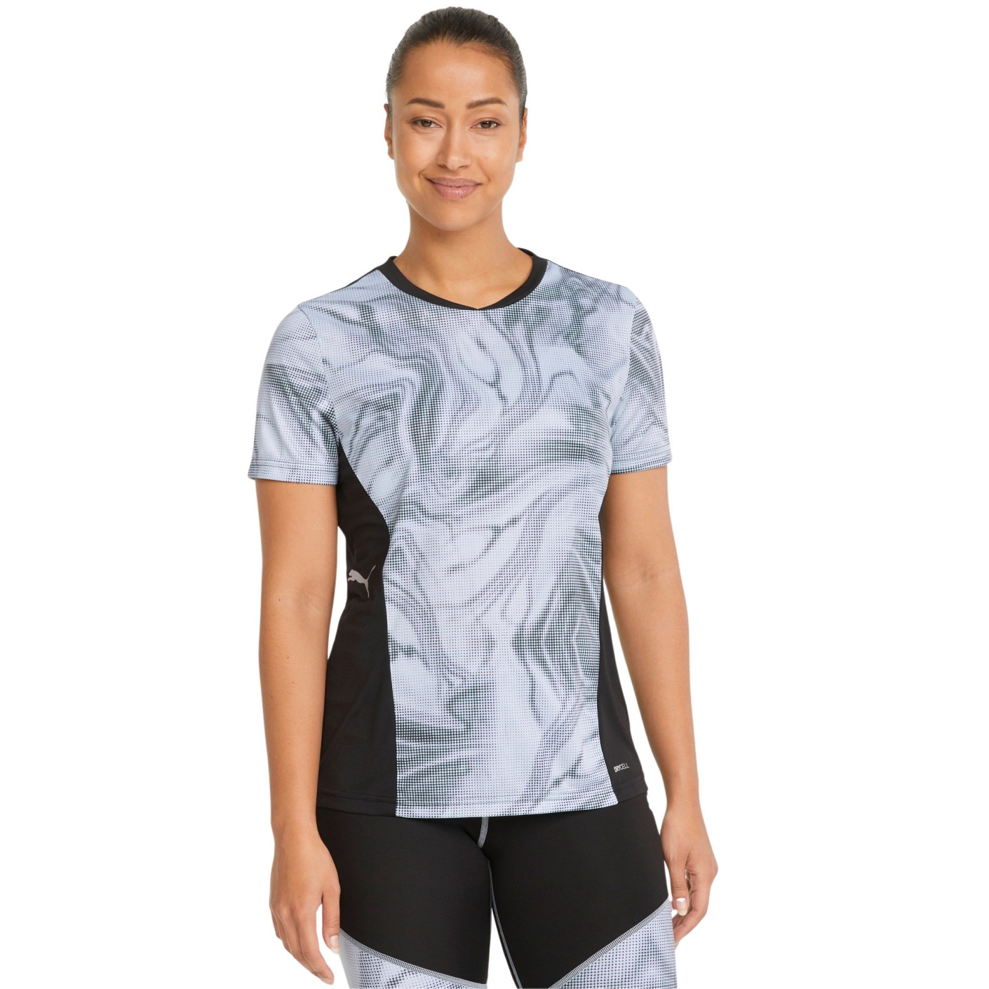 PUMA Individual Liga Graphic Trainingsshirt Dames Zwart Lichtgrijs