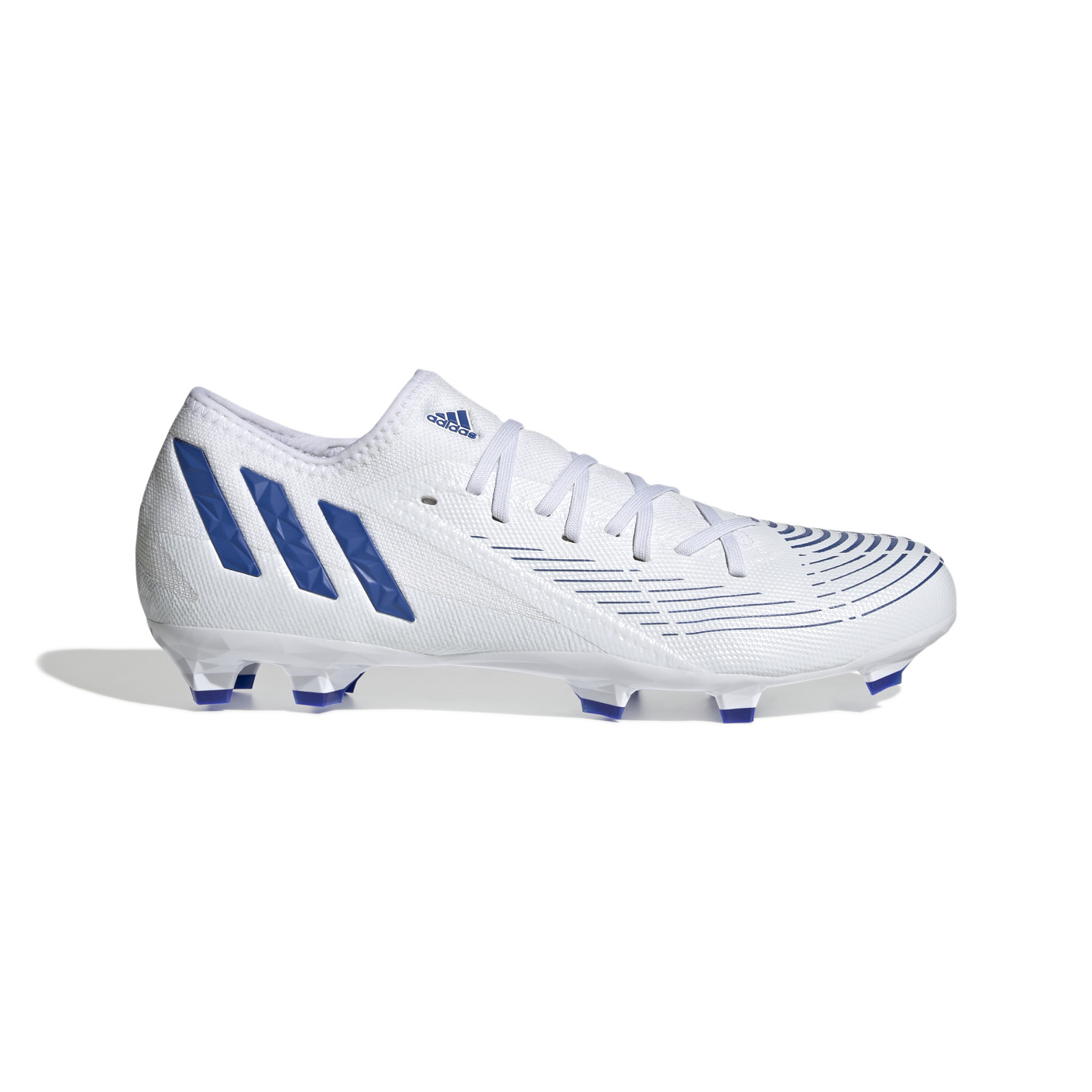 adidas Predator Edge.3 Low Gazon Naturel Chaussures de Foot (FG) Blanc Bleu Blanc