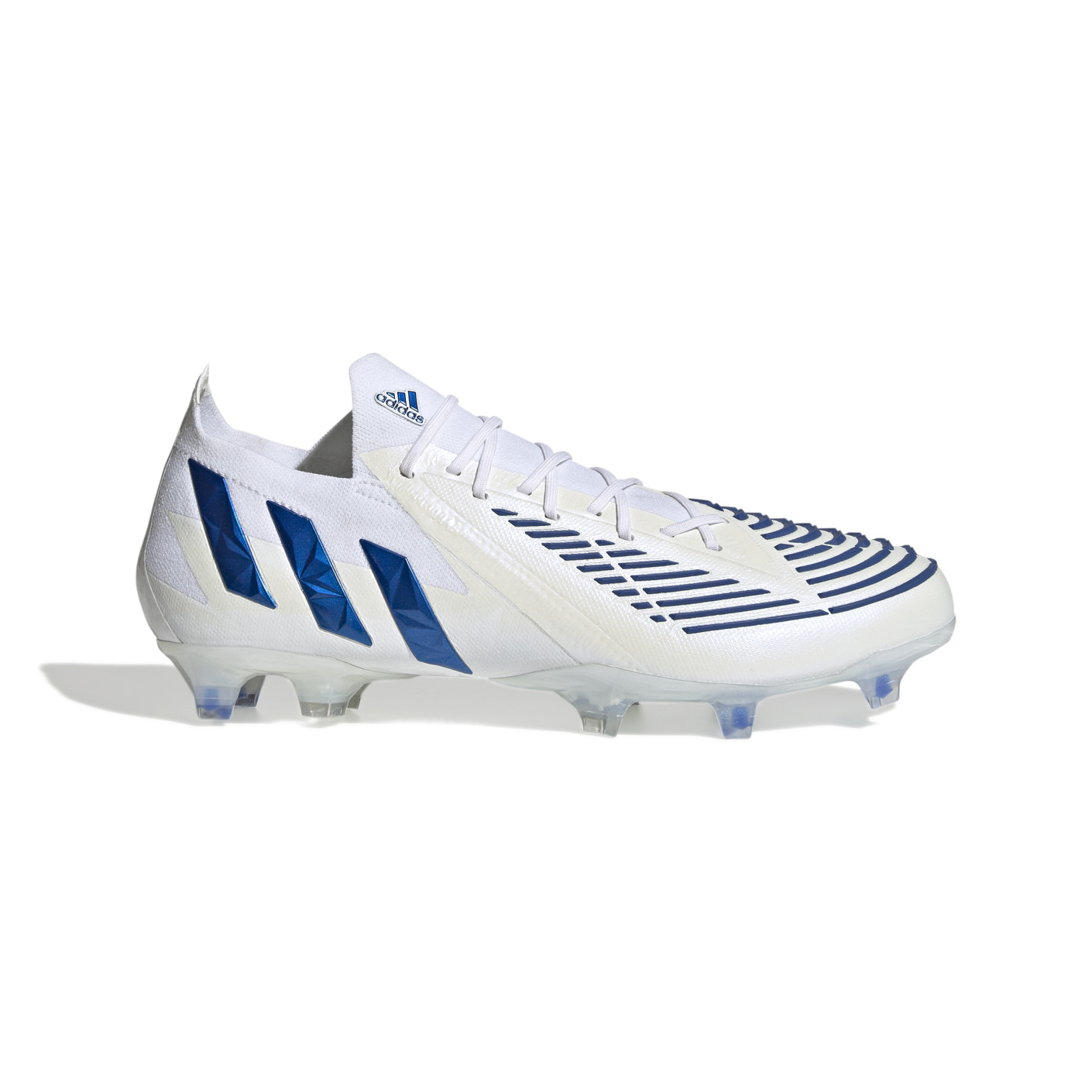 adidas Predator Edge.1 Low Gazon Naturel Chaussures de Foot (FG) Blanc Bleu Blanc