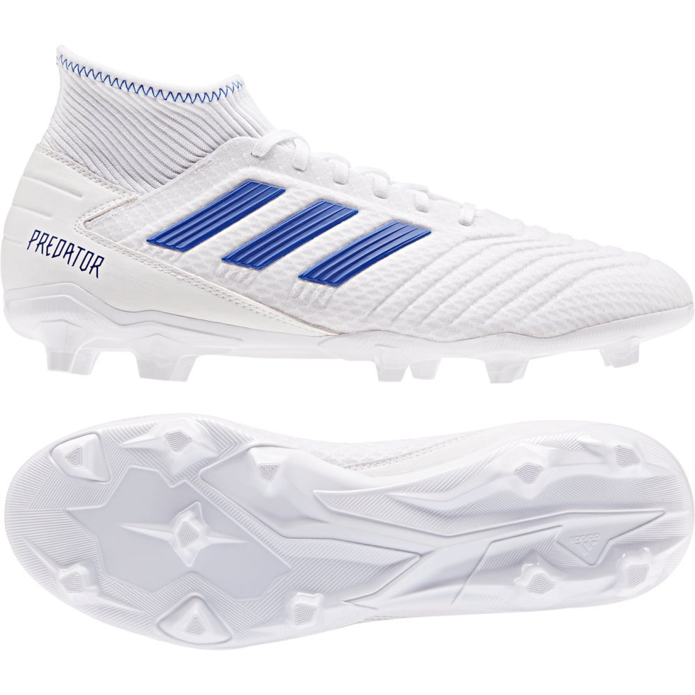 adidas PREDATOR 19.3 FG Voetbalschoenen Wit Blauw