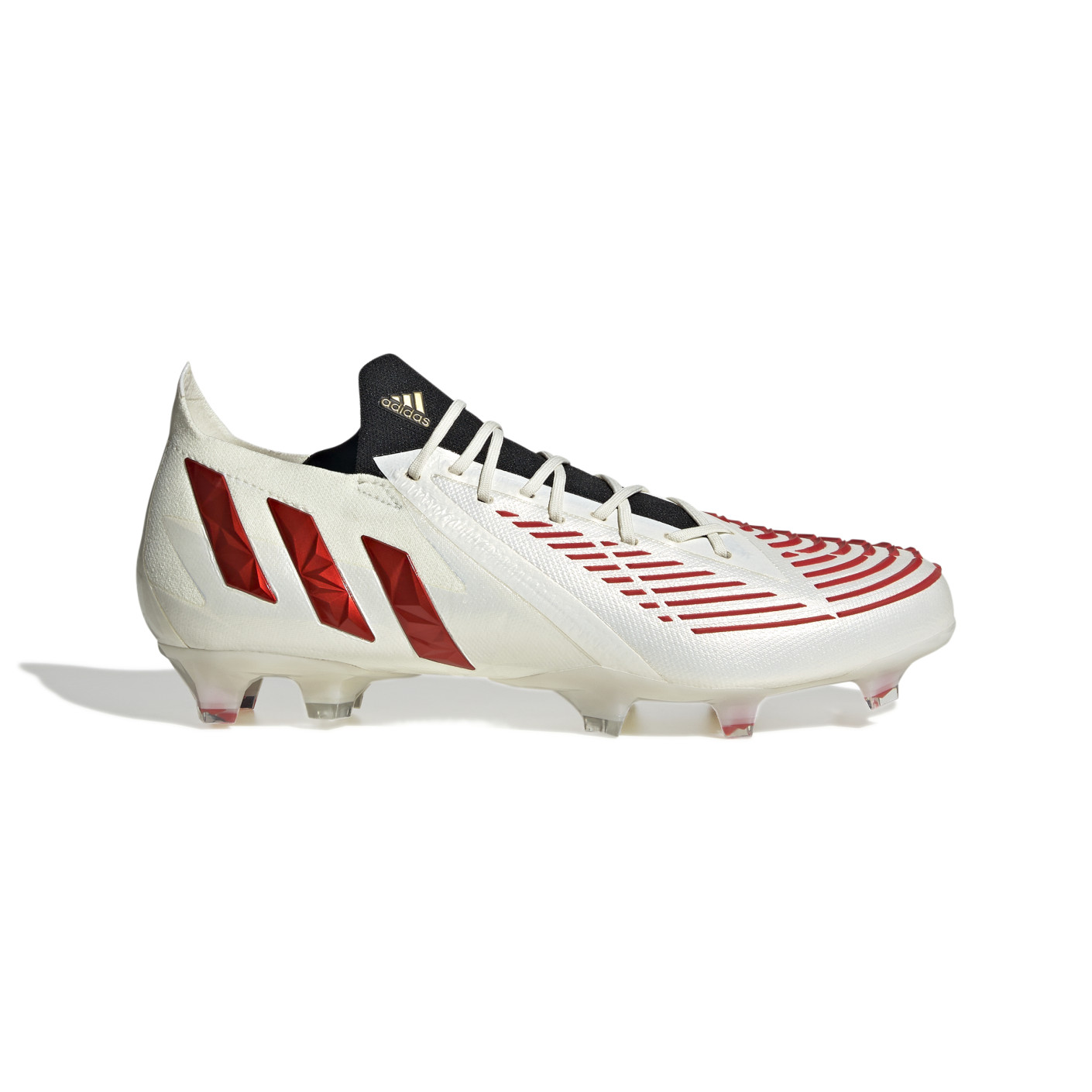 adidas Predator Edge.1 Low Gazon Naturel Chaussures de Foot (FG) Blanc Rouge Noir Or