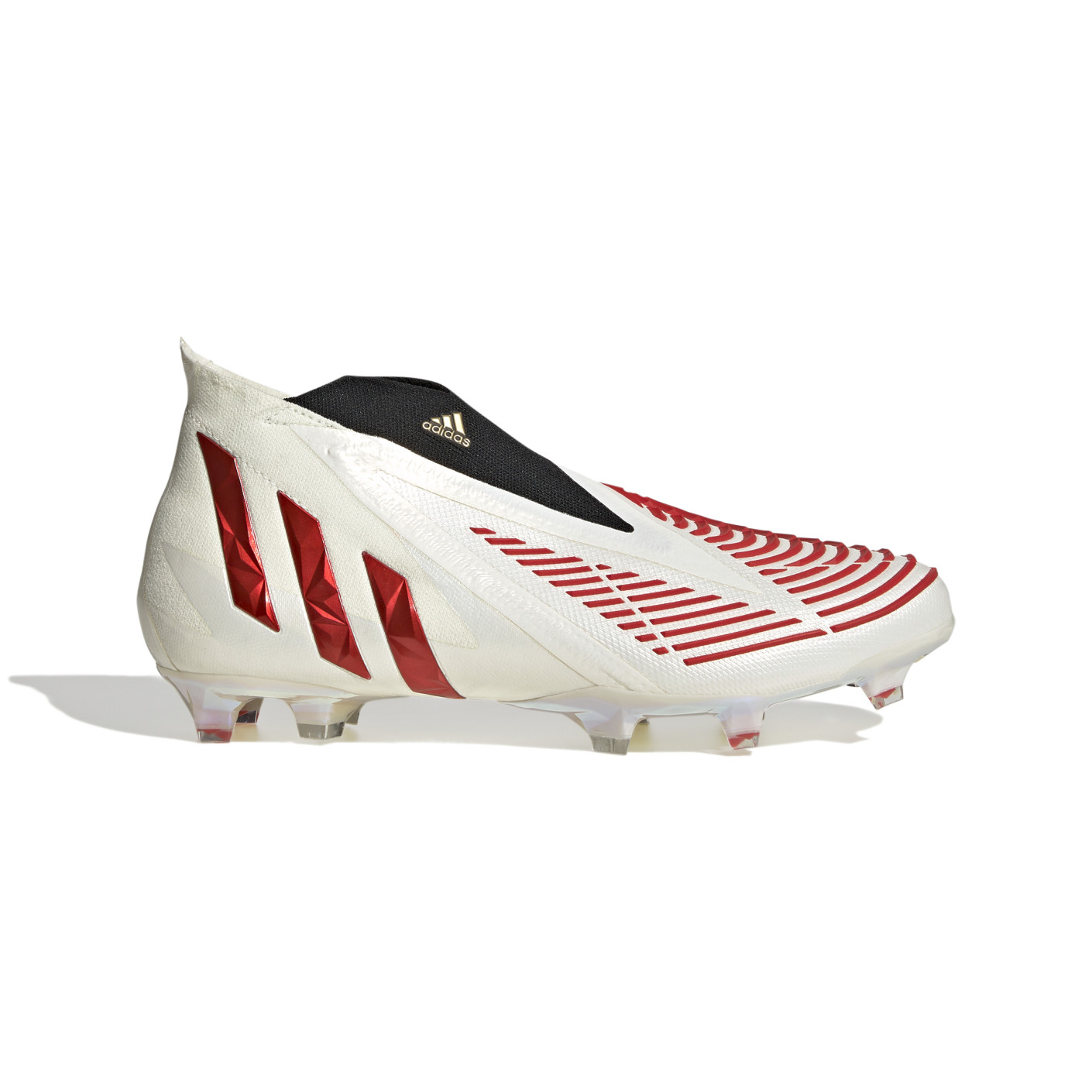 adidas Predator Edge+ Gazon Naturel Chaussures de Foot (FG) Blanc Rouge Noir Or