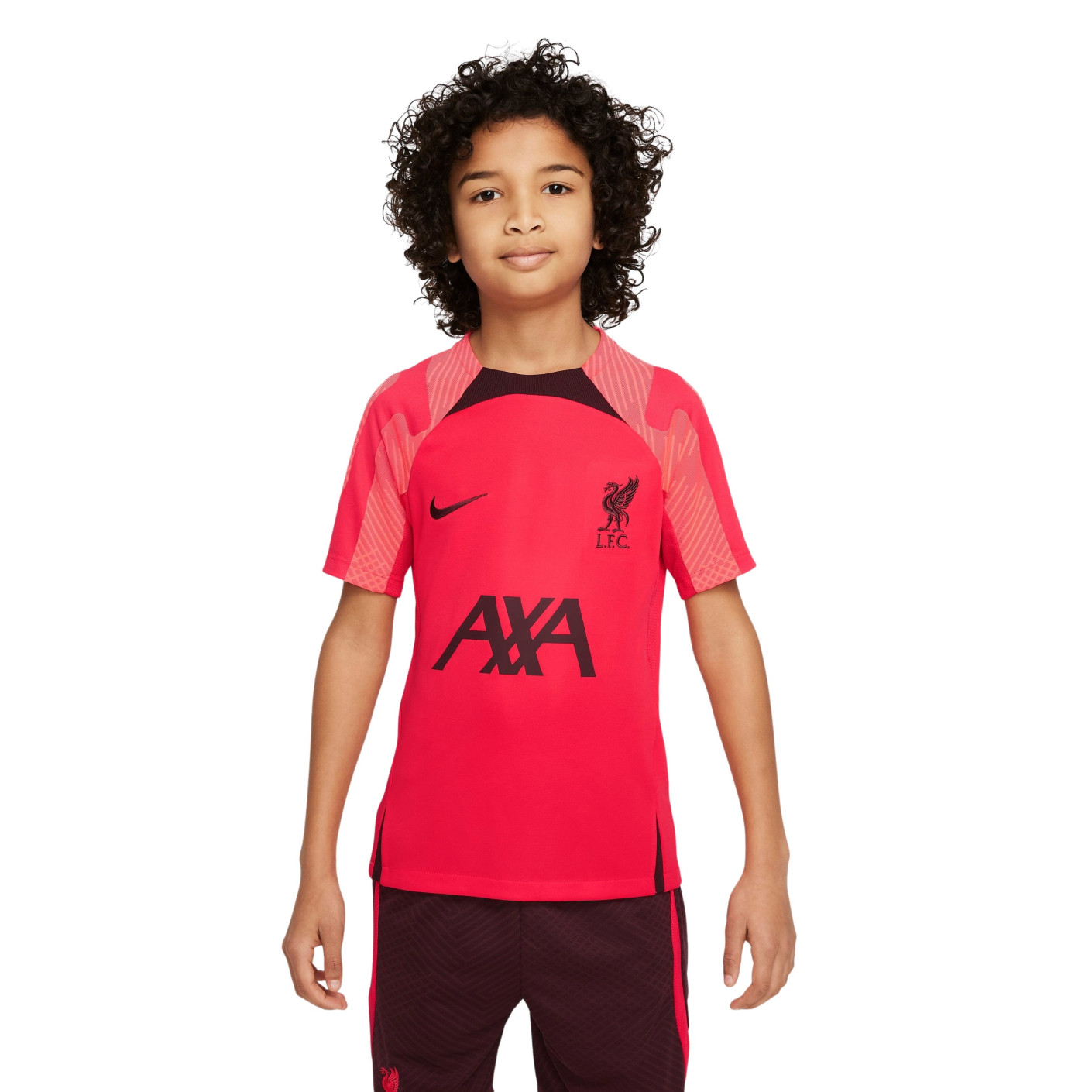 Nike Liverpool Strike Trainingsshirt 2022-2023 Kids Rood Zwart