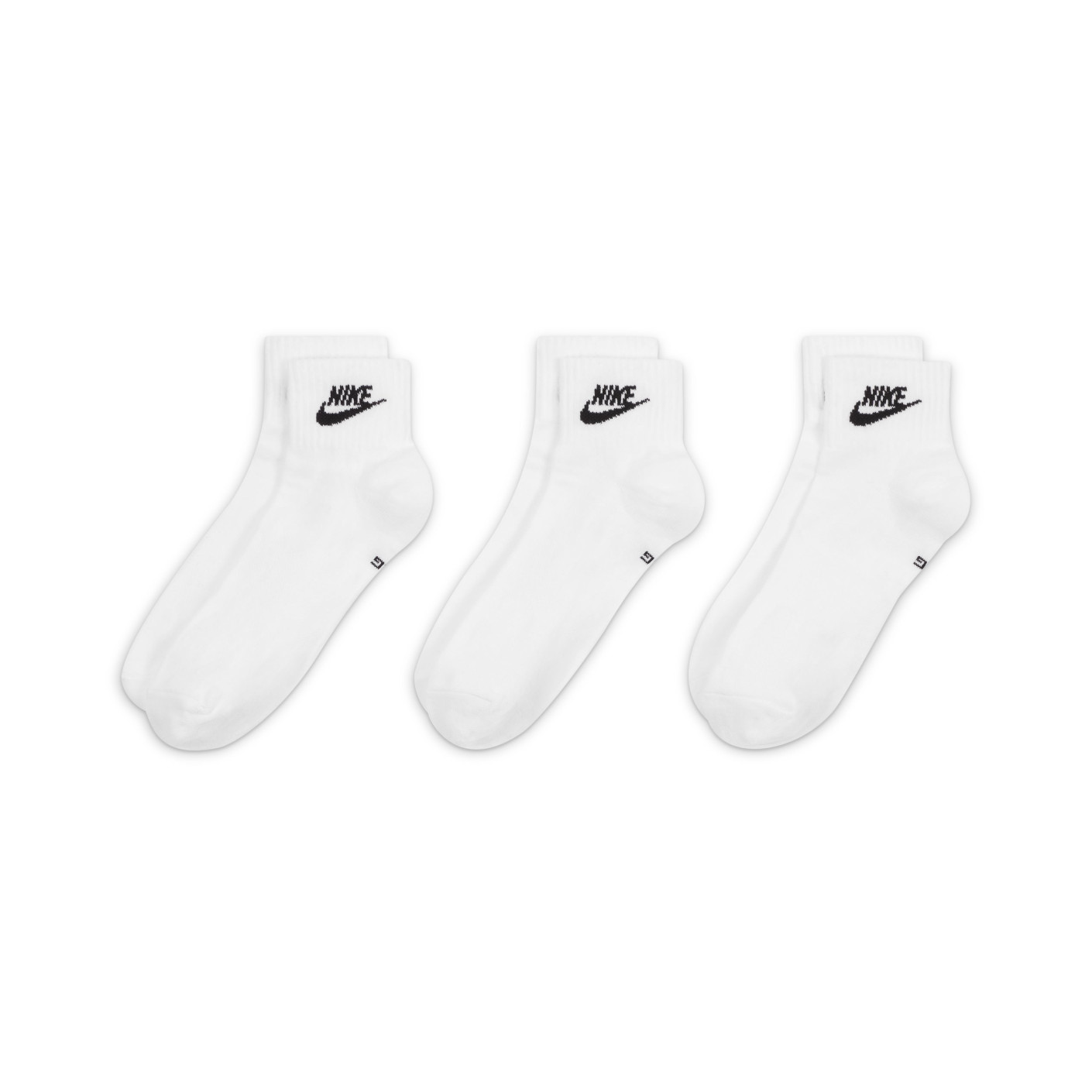 Nike Sportswear Everyday Essential Chaussettes de Sport Courtes 3 Pack Blanc Noir