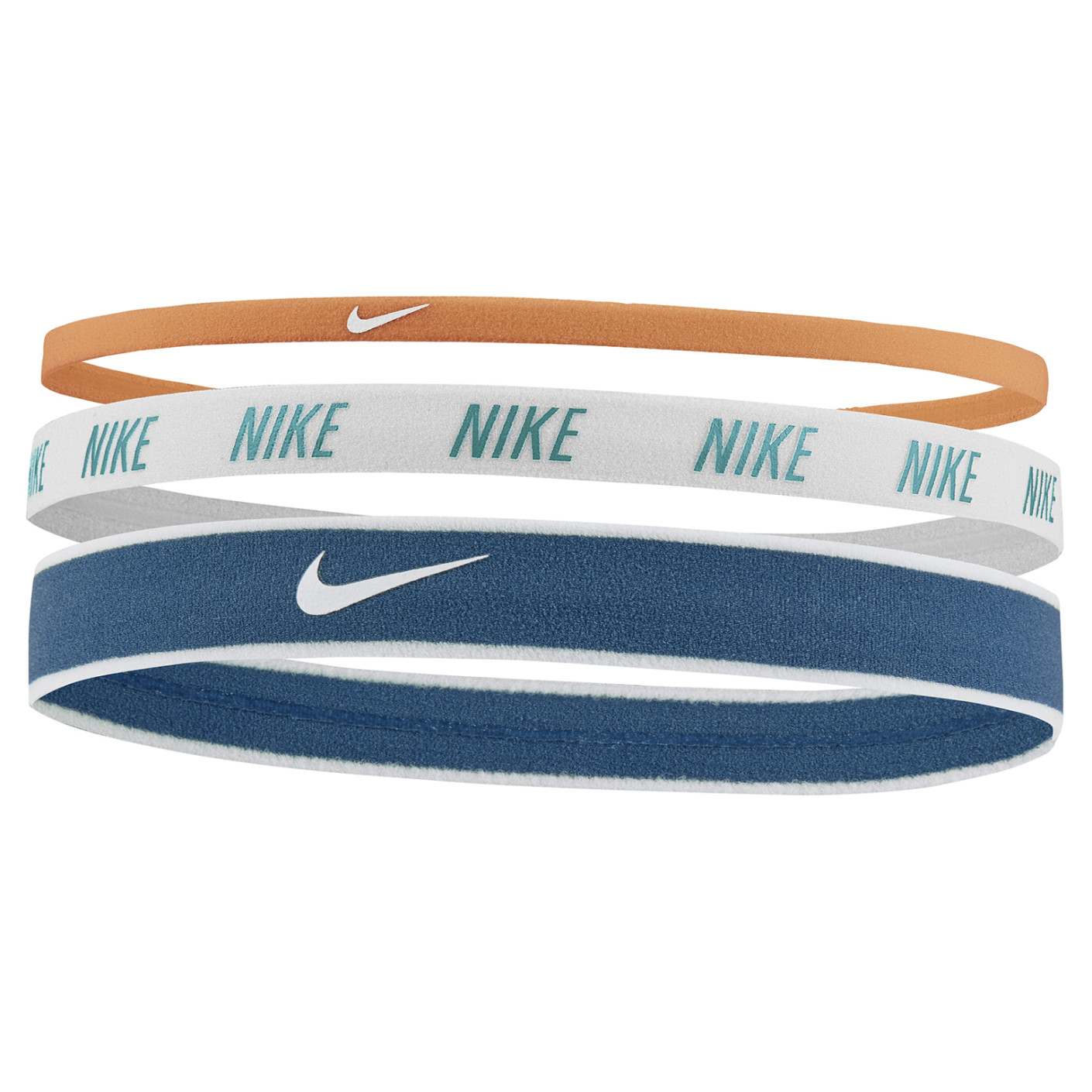 Lot de 3 Bandeaux Cheveux Nike mixtes orange, vert et bleu 