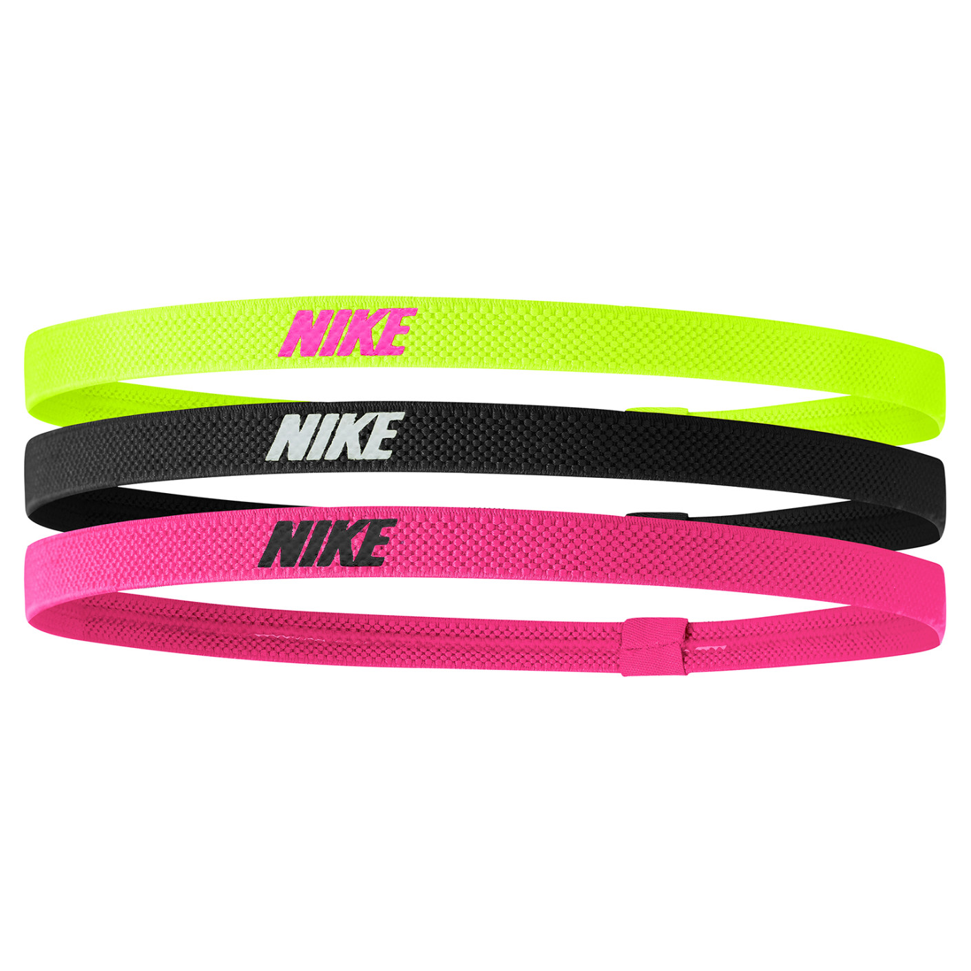 Nike Bandeaux Élastiques 2.0 3-Pack Jaune Vif Noir Rose Vif