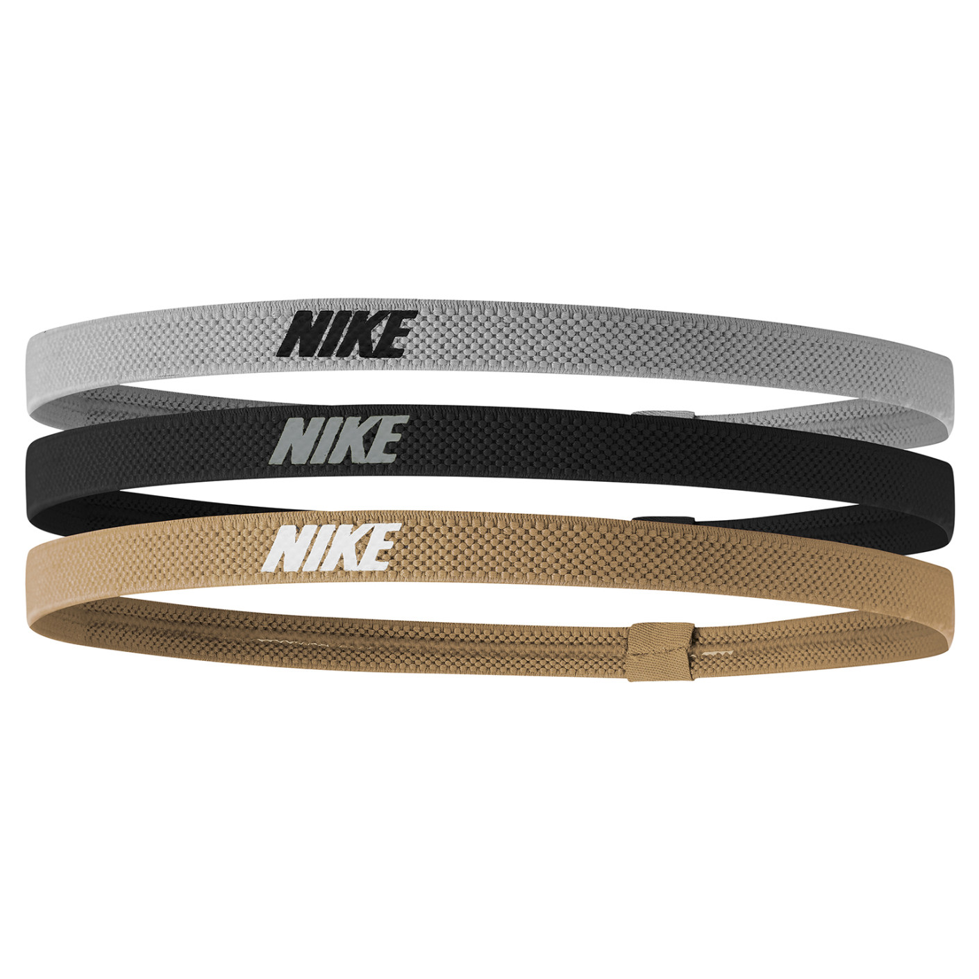 Bandeaux élastiques Nike 2.0 - Pack de 3 - Argent/noir/or