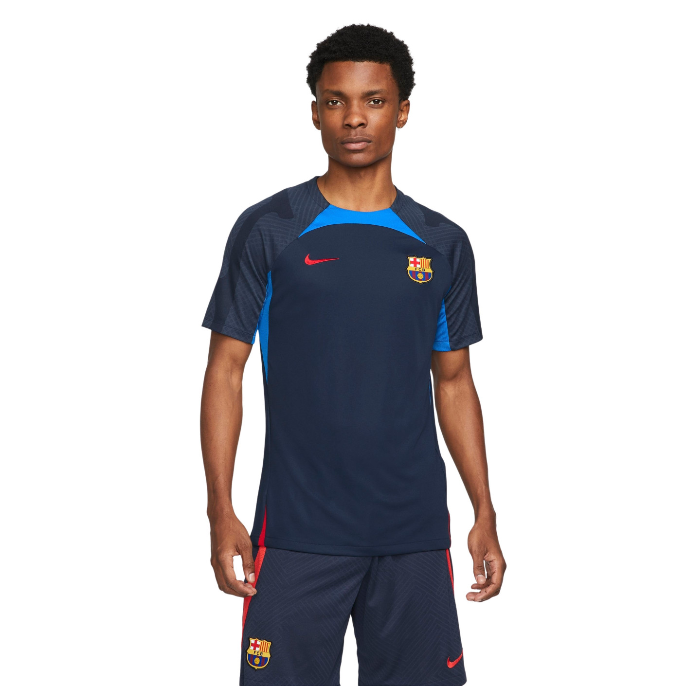 Nike FC Barcelona Strike Trainingsshirt 2022-2023 Donkerblauw Blauw Rood