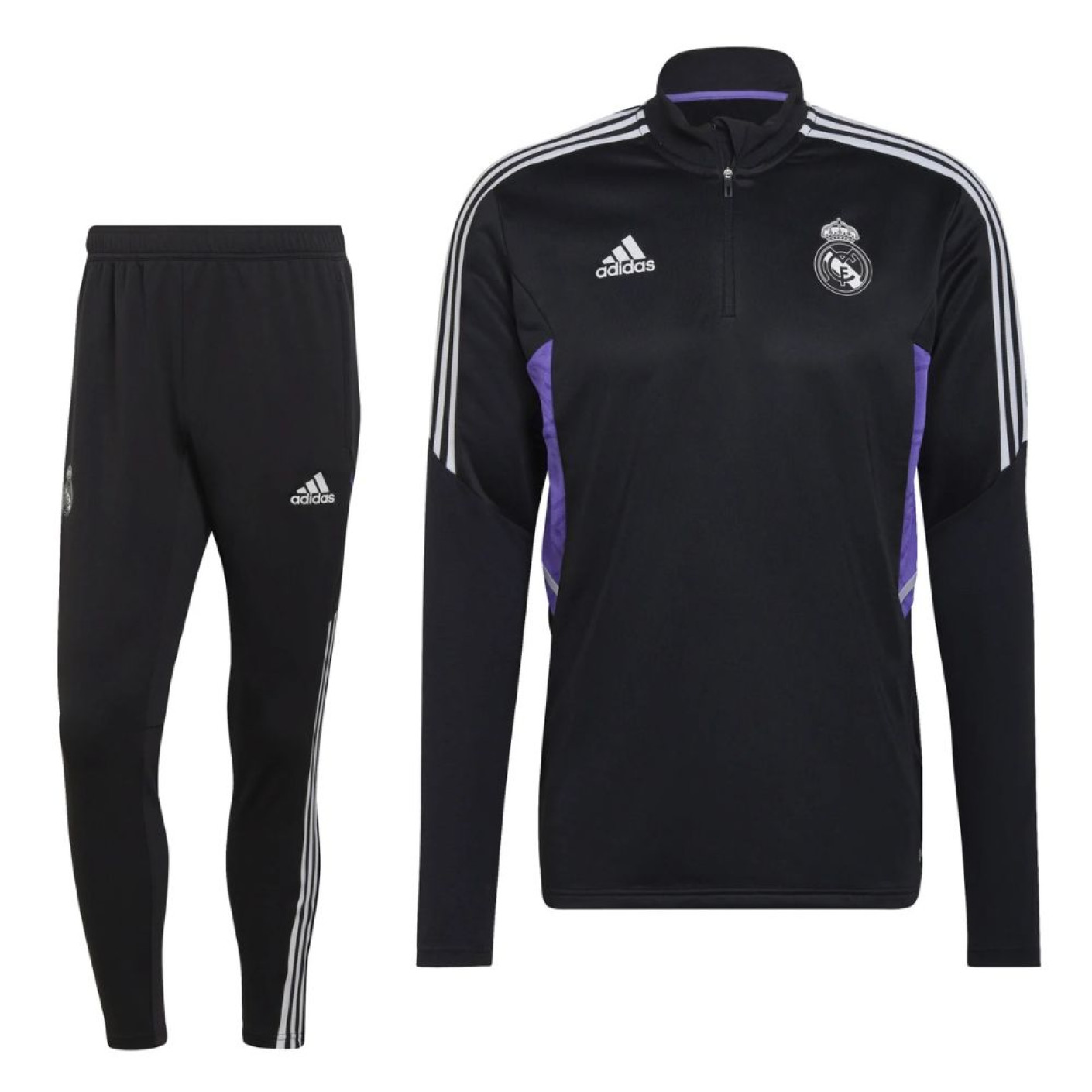 adidas Real Madrid Survêtement 2022-2023 Noir Mauve Blanc